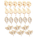 24 Pieces Mixed Leaf Natural Wood Cutouts Leaves Shapes Wooden Scrapbooking