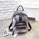 Glitter Backpack Women Sequin Travel Shoulder Bags Girls School Bags (Pink)