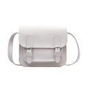 Hit Color Women Crossbody Bag Belt Buckle PU Mini Shoulder Pouch (White)