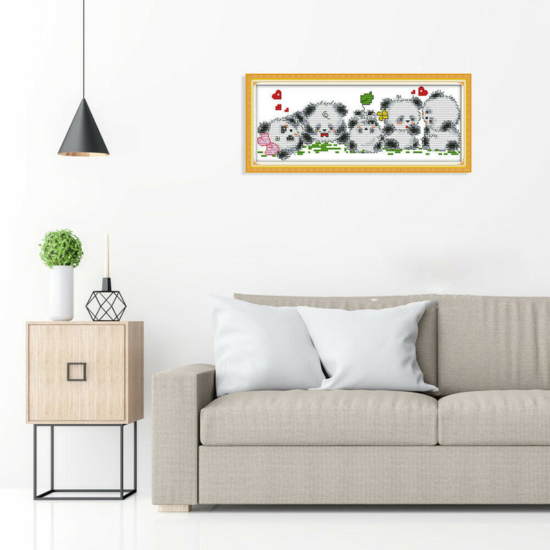 14CT Stamped Cartoon Embroidery Canvas Cross Stitch Craft (K923 Cute Bear)
