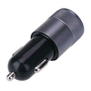 Metal Dual USB 2.1A Car Cigarette Lighter Adapter Charger(Gray+Black) A