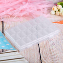21 Slots Plastic Clear Manicure Accessory Storage Box Case Beads Organizer