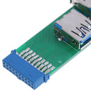 1Pc Internal Mainboard 2 Ports USB 3.0 Female to 20 Pin Female Header Adap Jc Kw