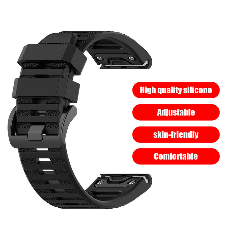 Silicone Band for Garmin Fenix 6X 6X Pro 5X 5X Plus 3 HR 26mm Watch Accessories