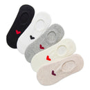 Leisure Minimalist Shallow Mouth Solid Color Short Sock Love Pattern Breath