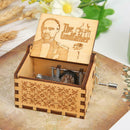 Retro Wood Hand Cranked Music Box Carved Kid Child Birthday Gift Home Decor