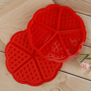 5 round heart-shaped waffle biscuit grade silicone cake mold oven microwave o BX