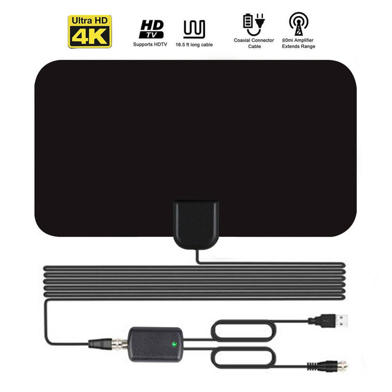 4K Digital TV Antenna 50 Mile Mini Indoor Active HDTV Aerial with Amplifier A