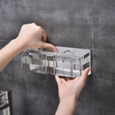Stainless Steel Toothbrush Holder Toothpaste Stand Rack Adhesive Bathroom O H1C5