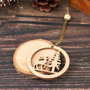 Wooden Christmas Ornament Deer and Tree pattern Xmas Tree PendantsSEAU