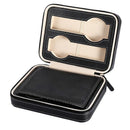 Black Zippered Watches Box Travel Case - Watch Organizer Collection - PU Le O1U3