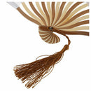 Chinese Gray Peony Blossom Fabric Bamboo Folding Dancing Hand Fan White A8P9
