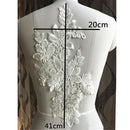 1 Pair of Flower Lace Applique Trim Embroidery Sewing Motif DIY Wedding Bridal