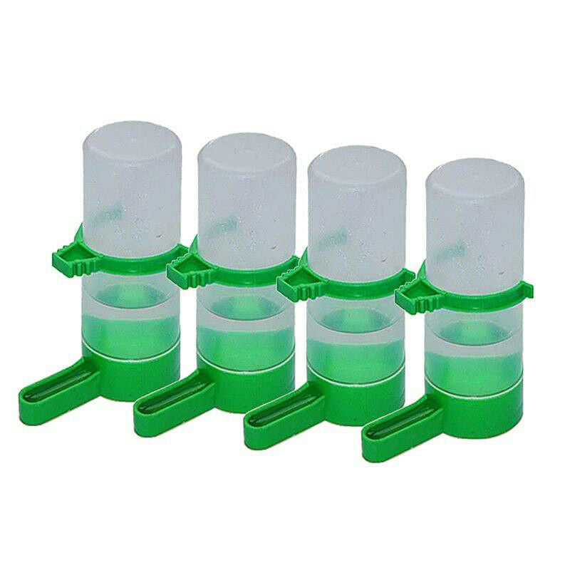 4x Bird Pet Water Drinker Food Feeder w/ Clip for Aviary Lovebirds Budgie Parrot