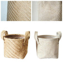Woven Storage Basket Hemp Rope Flower Pot Dirty Clothes Laundry Hamper With