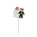 24pcs Wedding Cake Topper Bridegroom Bride Cupcake Toppers Wedding Decoration 3C
