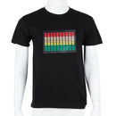 Men Sound Activated Led T-Shirt Light Up Flashing Rock Disco Equalizer Shor Z9J8