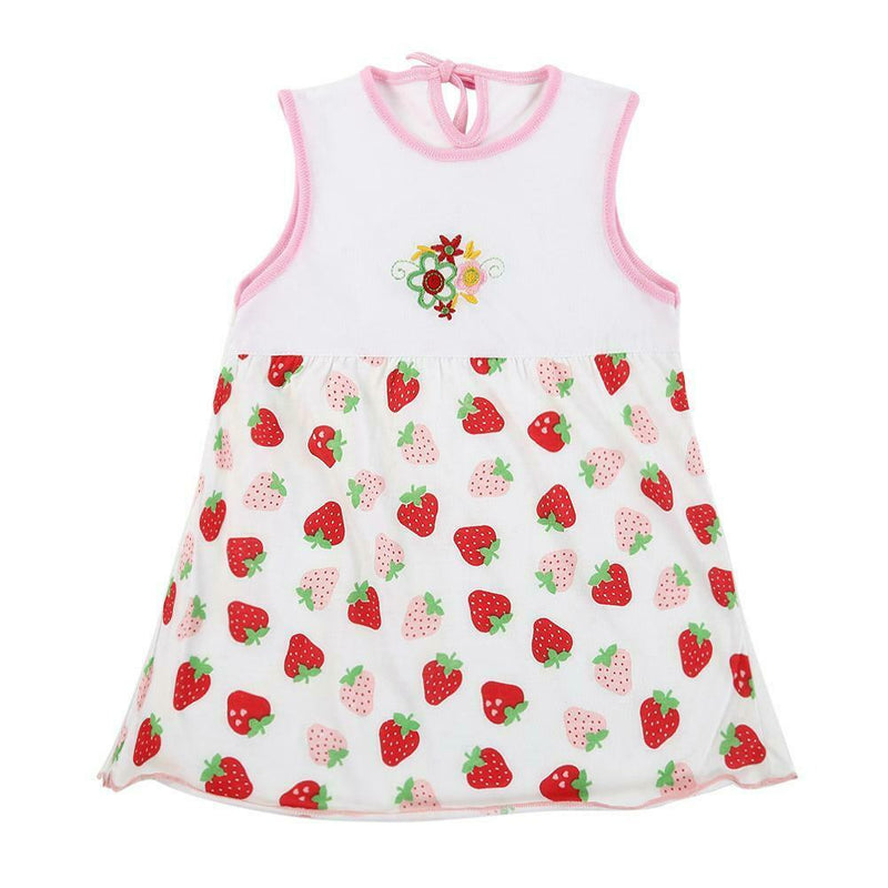 Baby Summer Dresses Girls O-Neck Sleeveless Cute Flowers Cotton Mini Dress
