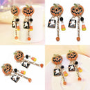 Halloween Party Pumpkin Ghost Pair Ear Stud Dangle Hoop Jewelry Earrings Gifts