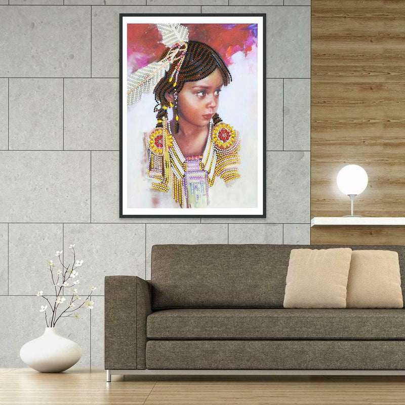 5D DIY Special Shaped Diamond Painting Girl Cross Stitch Mosaic Craft Kit