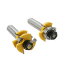 2Pcs Tongue and Groove Router Bit Bits Set 1/4 x 1/4 - 1/2 Shank Woodwork To