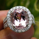 Pink Crystal Diamond Egg Ring Women's Engagement Ring, No. 9