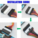 Mainboard Motherboard ATX 24Pin to 24Pin 90 Degree Power Connector Adapter