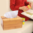 Tissue Box Natural Wood Bamboo Tissue Box Cover Holder Storage Desk Tissue Box
