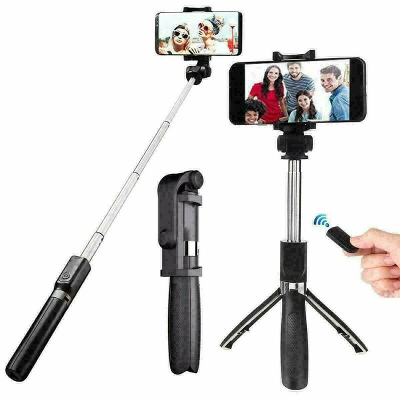 3 in 1 Wireless Selfie Stick Phone Tripod Extendable Telescopic Stand w/ Remote