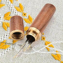 Hand Sewing Needle Storage Tube Needles Holder DIY Solid Wooden Box Craft A