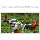 1 Pair Rubber Bicycle Handlebar Grips with Aluminum Bar Ends (Rose Red)
