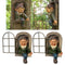 2pc Elf Out The Door Tree Hugger Garden Peeker Yard Art Whimsical Tree Sculpture