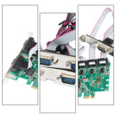 1Pcs PCI Express to 4-port RS232 Serial Card Green Good Quality