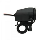 Waterproof 5V/2.1A Dual USB Output Motorcycle Handlebar Clamp Power Adapter