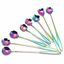 8Pcs Flower Spoon Set, 2 Different Size Colorful Stainless Steel Teaspoons  L3Z8