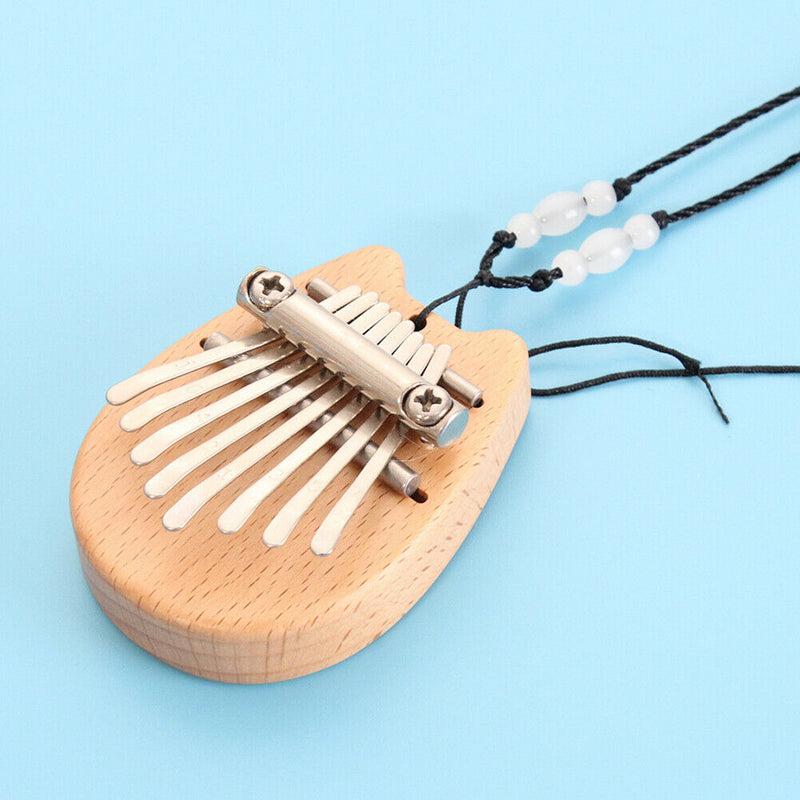 Mini 8 Keys Kalimba Mahogany Thumb Piano w/ Lanyard Percussion Instrument