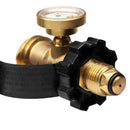 Propane Tank Cylinder Adapter Coupler BBQ Gas Pressure Regulator Gauge Tool