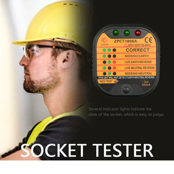 Electric Socket Testers Power Outlet Safety Leakage Voltage Detector (UK) A#S