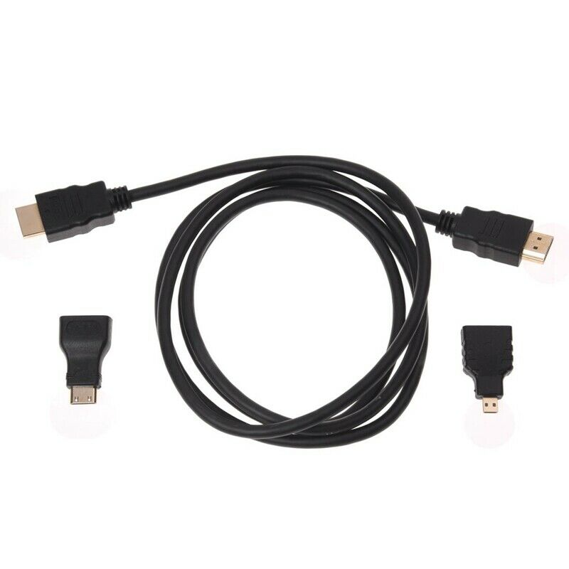 3 in 1 HD High Speed HDMI to HDMI Cable + Micro HDMI Adaptor+ Mini HDMI ada E5E5