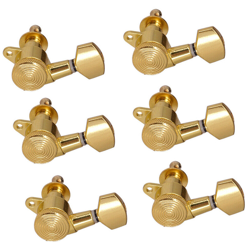 1 Set 6L Electric Guitar Tuning Pegs Lock String Iron Golden