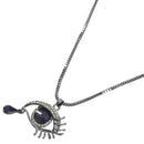 Women Magic Eye Shape Crystal & Rhinestones Tear Long Necklace Sweater