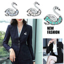 Cartoon Animal Swan Rhinestone Brooch Badges Jacket Backpack Coat Accessories