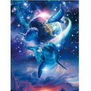 5D Diy Diamond Painting Dolphin Scenery Diamond Embroidery Cross Stitch Sew