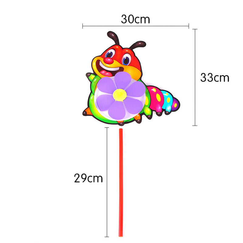 Plastic Wind Spinner Windmill Cute Cartoon Animals Kids Outdoor Toys ME