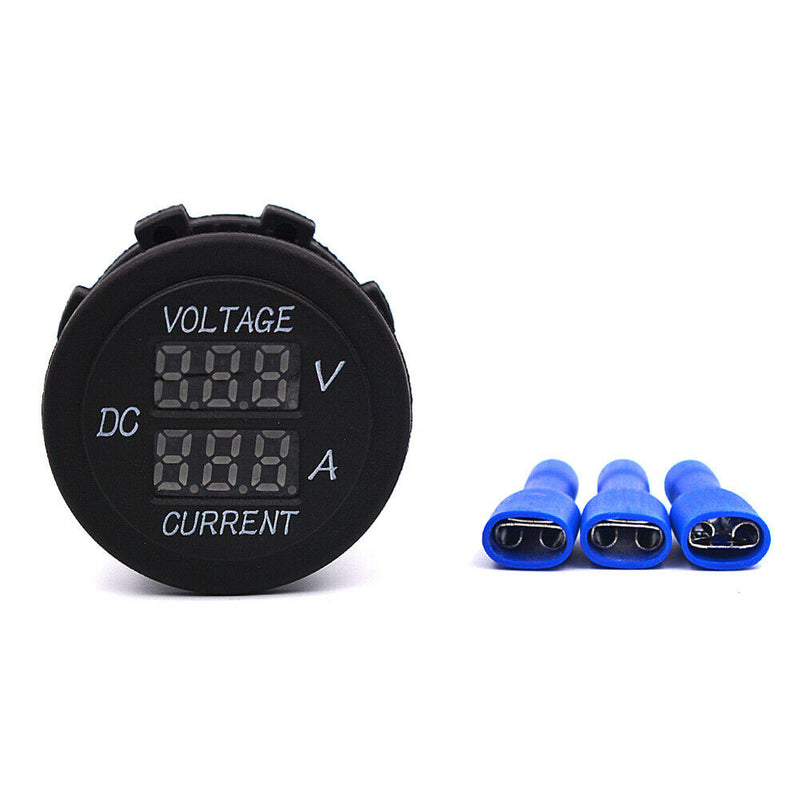 Waterproof 6-30V Red LED Digital Voltmeter Ammeter for Car Auto Motorcycle A