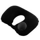 Inflatable Neck Pillow Support U Shaped Travel Pillow for Car Auto (Black) A