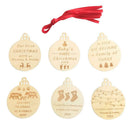 6pcs Wooden Christmas Pendent Xmas Tree Hanging Ornaments Decor (JM01695) A