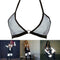 Women's Reflective Buckles Festival Bralette Sexy Bra Bustier Crop Tops Cam O7Y8