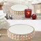 Nordic Style Metal Crystal Wedding Cake Stand Mirror Surface With Beads