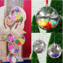 20Pcs Christmas Tress Hanging Decorations Ball Transparent Open Plastic Tra